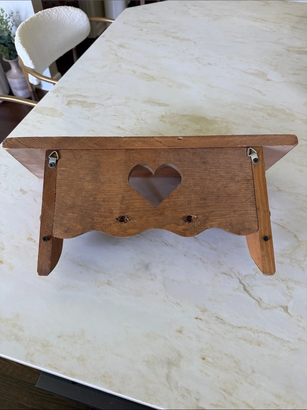 Wooden Heart Wall Shelf Hook - Brown